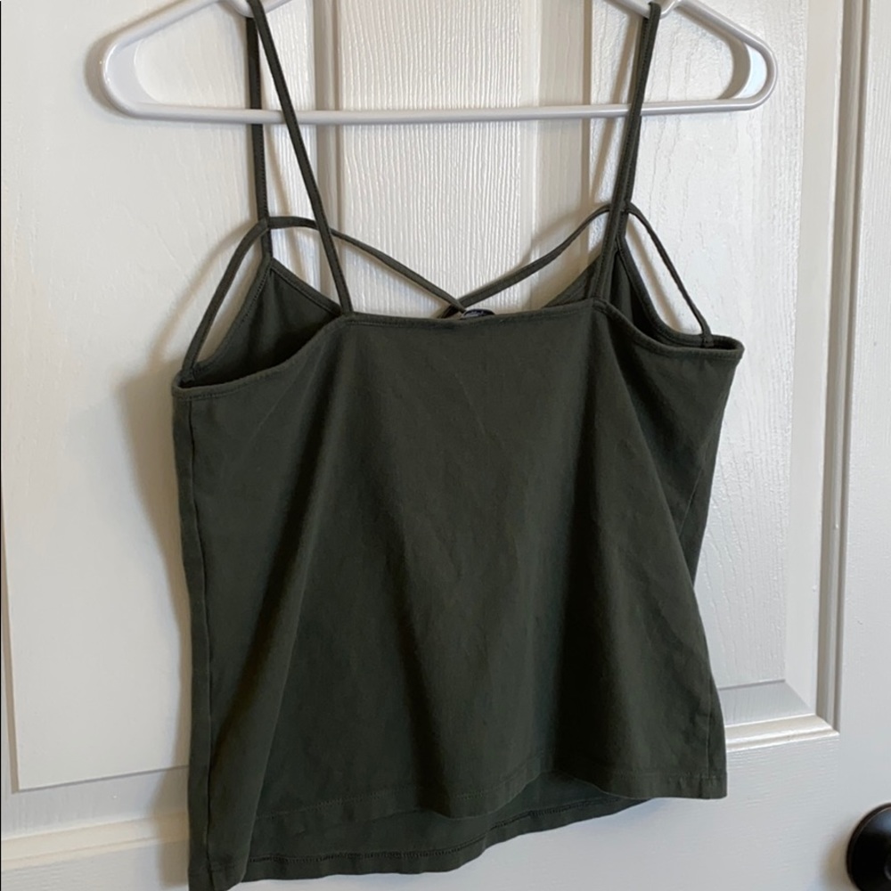 SOLD Charlotte Russe Olive Green Crop Top Size L - Picture 4 of 8